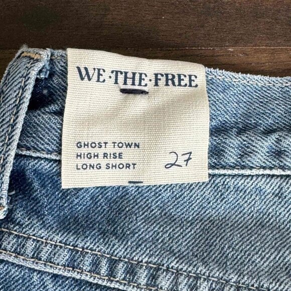 Free People We The Free Ghost Town Denim Shorts 100% Cotton Blue‎ Size 27 - Picture 9 of 14